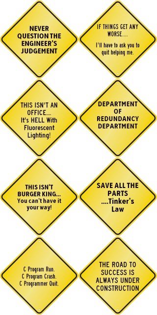 Techs, Geeks, Nerds, Brainy Guys and Gals! Funny Caution Signs