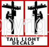 Climbing Lineman Tail Light Decals - A PAIR FOR YOUR TRUCK!