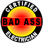 Certified Bad Ass Electrician Hard Hat Decal