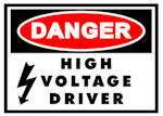 DANGER High Voltage Driver Decal LARGE