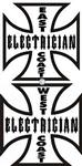 West Coast  OR East Coast Electrician Hard Hat Decal - 2 Sizes