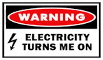 Warning Electricity Turns Me On Sticker! 