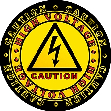 LARGE 4" CAUTION High Voltage Stickers / Decals