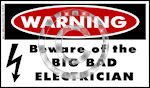 Warning Big Bad Electrician Decal - Sticker