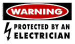 Warning Protected by an Electrician  Decal 