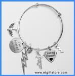 Hooked on You! Stainless and Sterling Bracelet for Line Wife or Girlfriend