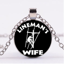 Linemans Wife Pendant with Necklace Cabochon Glass