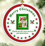 Thank you for your Service Porcelain Christmas Ornament