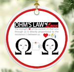 Ohms Law of Love Electrical Occupations Porcelain Ornament