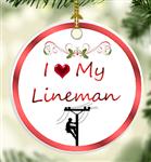 I Love My Lineman Christmas Tree Ornament