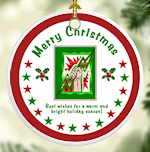 BEST WISHES Porcelain Christmas Ornaments - Electrical Trades