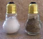 Set of TWO Glass Light Bulb jars for S & P Shakers or whatever! 
