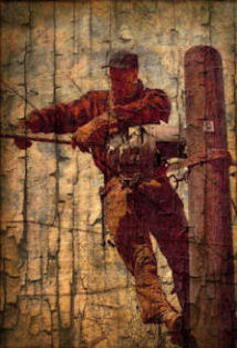 Norman Rockwell Revisioned Telephone Lineman Art Print 