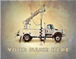 Personalized Digger Operator Art Print - Several Sizes