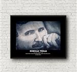 Nikola Tesla Art Print Electrical Trades Gift 11 x 14