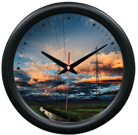 Sunset Towers Wall Clock - makes a nice gift for any occasion! Power Lineman, transmission lineman, break room etc.