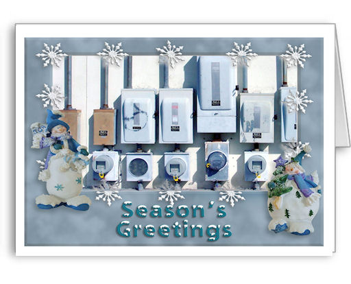 Electric Meter Christmas Cards. Geared for meter technicians, readers, supervisors, all electric utilities and cooperatives!