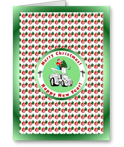 This Christmas greeting card depicts a bucket truck with Santa bringing a tree of Christmas cheer to someone in need! Would make a nice Christmas card for anyone who works with a bucket truck!
