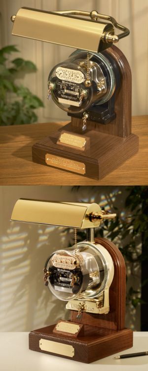 The Ambassador Antique Residential Meter Lamp...great gift for anyone in the electrical industry!