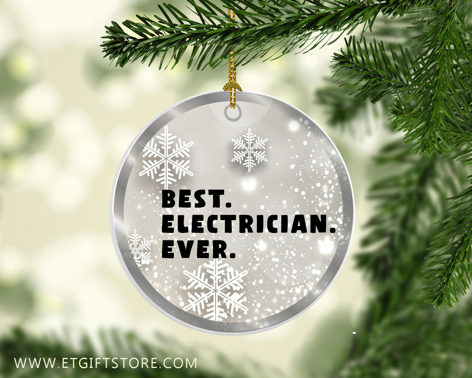 best electrician ever tree ornament gift 