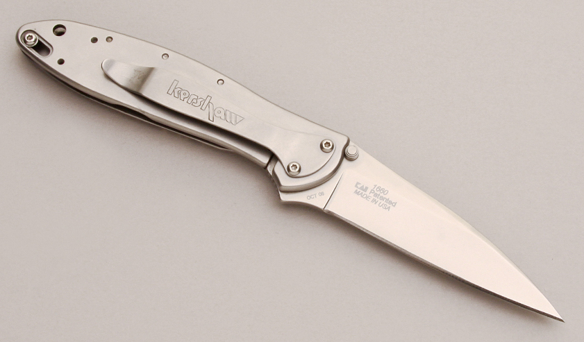 kershaw ken onion leek knife with clip and safety assist